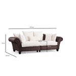 Casa si Gradina - Mobilier - Canapele si coltare - Canapele - Canapea 3 locuri, Atelier Del Sofa, lemn fag si pal, maro si alb, 275x110x76 cm - Infinity.ro