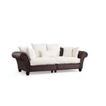 Casa si Gradina - Mobilier - Canapele si coltare - Canapele - Canapea 3 locuri, Atelier Del Sofa, lemn fag si pal, maro si alb, 275x110x76 cm - Infinity.ro