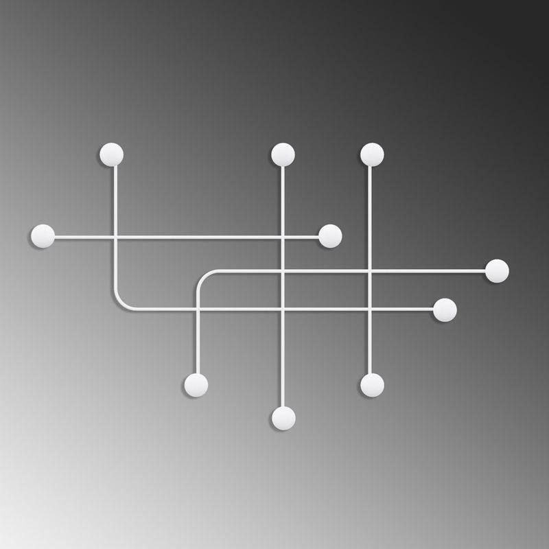 Casa si Gradina - Mobilier - Organizare si depozitare - Cuiere - Cuiere de perete, Wallxpert, metal, alb, 107x64x10 cm - Infinity.ro