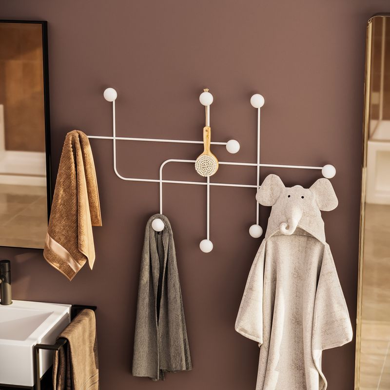 Casa si Gradina - Mobilier - Organizare si depozitare - Cuiere - Cuiere de perete, Wallxpert, metal, alb, 107x64x10 cm - Infinity.ro