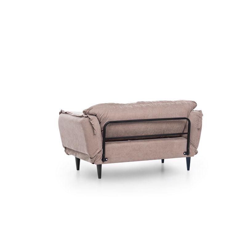 Casa si Gradina - Mobilier - Canapele si coltare - Canapele - Canapea extensibila, Hanah Home, structura metalica, stofa in, mink, 200x70 cm - Infinity.ro