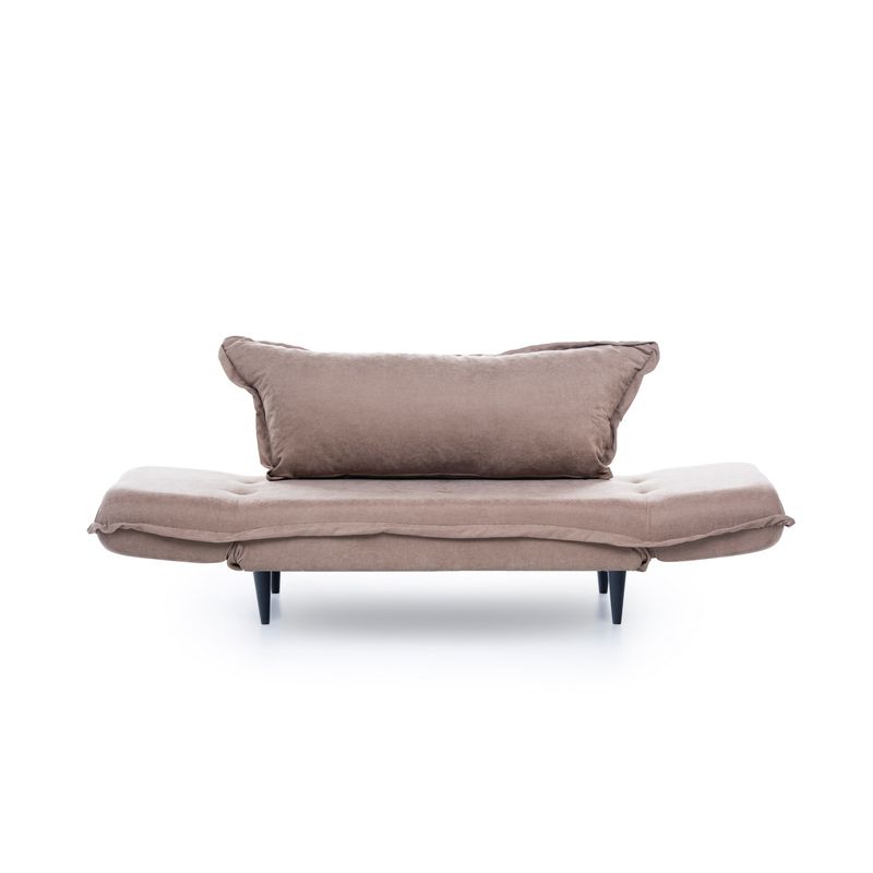 Casa si Gradina - Mobilier - Canapele si coltare - Canapele - Canapea extensibila, Hanah Home, structura metalica, stofa in, mink, 200x70 cm - Infinity.ro