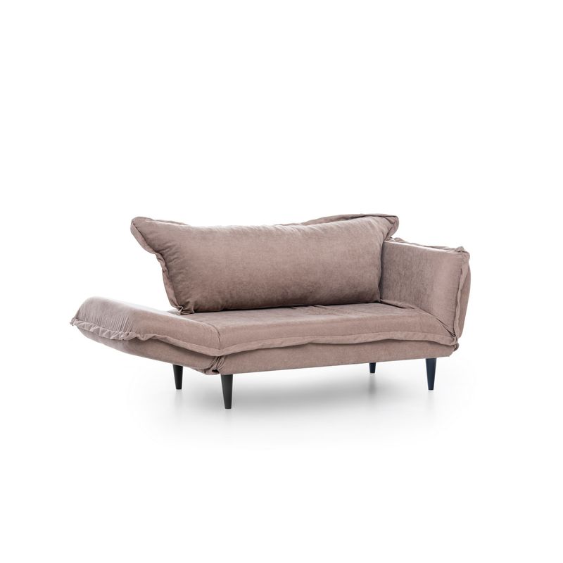 Casa si Gradina - Mobilier - Canapele si coltare - Canapele - Canapea extensibila, Hanah Home, structura metalica, stofa in, mink, 200x70 cm - Infinity.ro