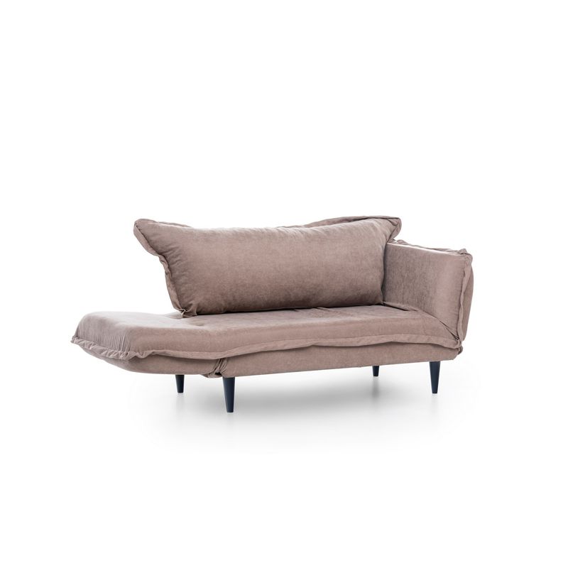 Casa si Gradina - Mobilier - Canapele si coltare - Canapele - Canapea extensibila, Hanah Home, structura metalica, stofa in, mink, 200x70 cm - Infinity.ro