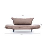 Casa si Gradina - Mobilier - Canapele si coltare - Canapele - Canapea extensibila, Hanah Home, structura metalica, stofa in, mink, 200x70 cm - Infinity.ro