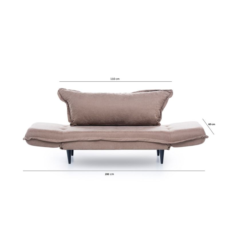Casa si Gradina - Mobilier - Canapele si coltare - Canapele - Canapea extensibila, Hanah Home, structura metalica, stofa in, mink, 200x70 cm - Infinity.ro