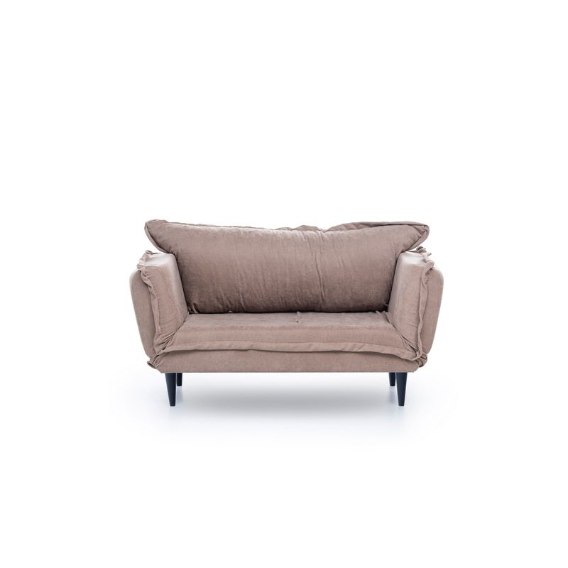 Casa si Gradina - Mobilier - Canapele si coltare - Canapele - Canapea extensibila, Hanah Home, structura metalica, stofa in, mink, 200x70 cm - Infinity.ro