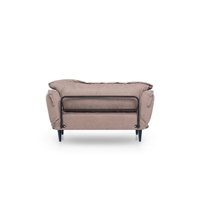 Casa si Gradina - Mobilier - Canapele si coltare - Canapele - Canapea extensibila, Hanah Home, structura metalica, stofa in, mink, 200x70 cm - Infinity.ro