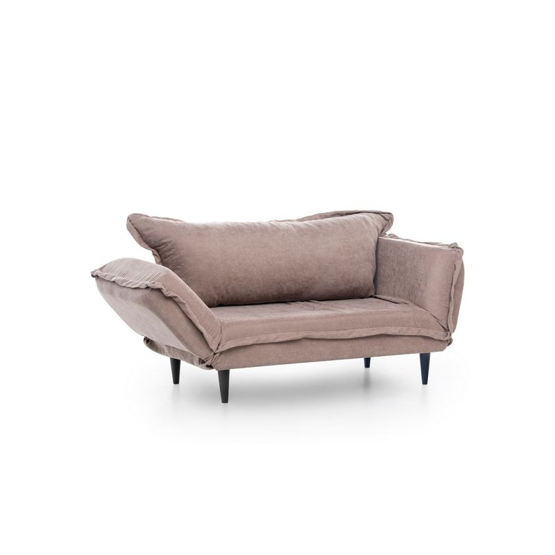 Casa si Gradina - Mobilier - Canapele si coltare - Canapele - Canapea extensibila, Hanah Home, structura metalica, stofa in, mink, 200x70 cm - Infinity.ro