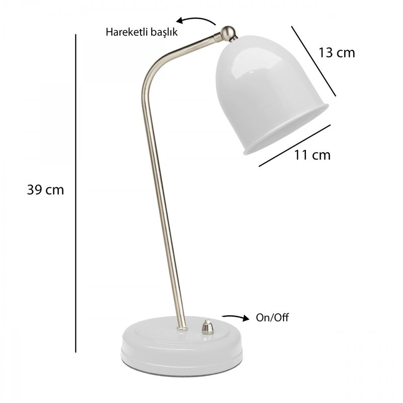 Casa si Gradina - Corpuri si surse de iluminat - Veioze si lampi - Veioze - Veioza, Opviq, metal, alb, 39 cm - Infinity.ro