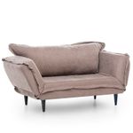 Casa si Gradina - Mobilier - Canapele si coltare - Canapele - Canapea extensibila, Hanah Home, structura metalica, stofa in, mink, 200x70 cm - Infinity.ro