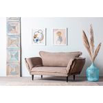 Casa si Gradina - Mobilier - Canapele si coltare - Canapele - Canapea extensibila, Hanah Home, structura metalica, stofa in, mink, 200x70 cm - Infinity.ro