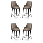 Casa si Gradina - Mobilier - Scaune si fotolii - Tabureti - Set taburete bar, Hanah Home, metal, cappuccino si negru, 45x43x105 cm, babyface - Infinity.ro