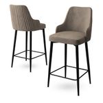 Casa si Gradina - Mobilier - Scaune si fotolii - Tabureti - Set taburete bar, Hanah Home, metal, cappuccino si negru, 45x43x105 cm, babyface - Infinity.ro