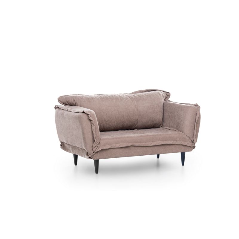 Casa si Gradina - Mobilier - Canapele si coltare - Canapele - Canapea extensibila, Hanah Home, structura metalica, stofa in, mink, 200x70 cm - Infinity.ro