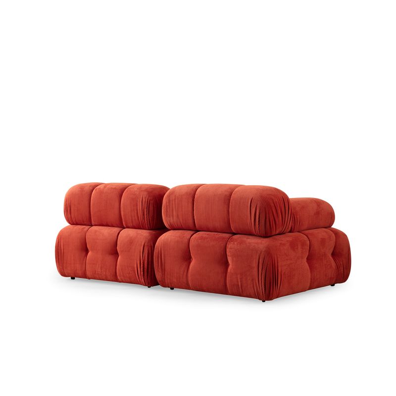 Casa si Gradina - Mobilier - Canapele si coltare - Canapele - Canapea 2 locuri, Hanah Home, lemn fag si pal, rosu, 200x100x80 cm - Infinity.ro