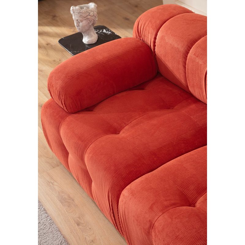 Casa si Gradina - Mobilier - Canapele si coltare - Canapele - Canapea 2 locuri, Hanah Home, lemn fag si pal, rosu, 200x100x80 cm - Infinity.ro