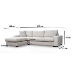 Casa si Gradina - Mobilier - Canapele si coltare - Coltare - Coltar, Hanah Home, lemn fag si pal, alb, 270x194x95 cm - Infinity.ro