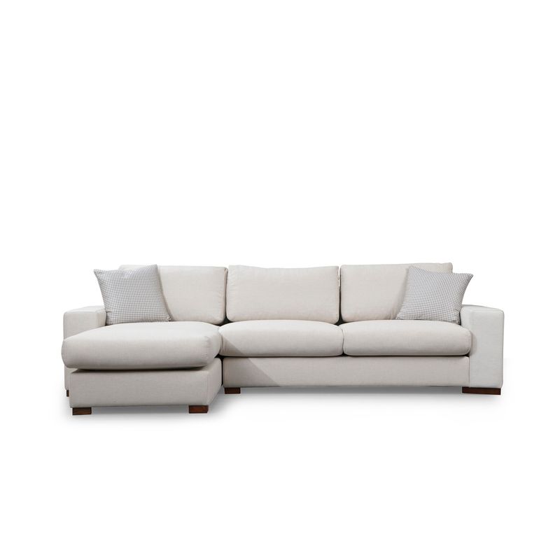 Casa si Gradina - Mobilier - Canapele si coltare - Coltare - Coltar, Hanah Home, lemn fag si pal, alb, 270x194x95 cm - Infinity.ro