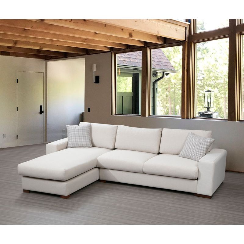 Casa si Gradina - Mobilier - Canapele si coltare - Coltare - Coltar, Hanah Home, lemn fag si pal, alb, 270x194x95 cm - Infinity.ro