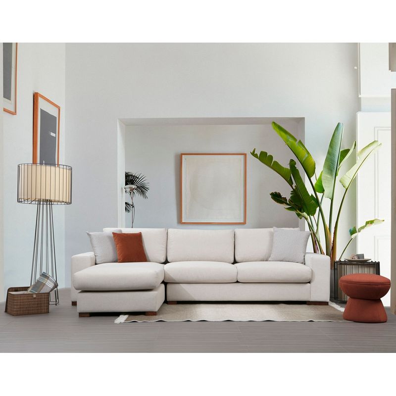Casa si Gradina - Mobilier - Canapele si coltare - Coltare - Coltar, Hanah Home, lemn fag si pal, alb, 270x194x95 cm - Infinity.ro