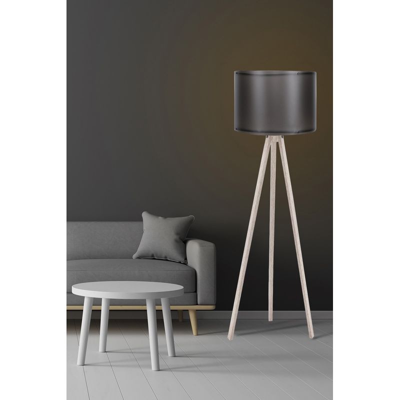 Casa si Gradina - Corpuri si surse de iluminat - Veioze si lampi - Lampadare - Lampadar, Opviq, mdf, negru crem, 145 cm - Infinity.ro