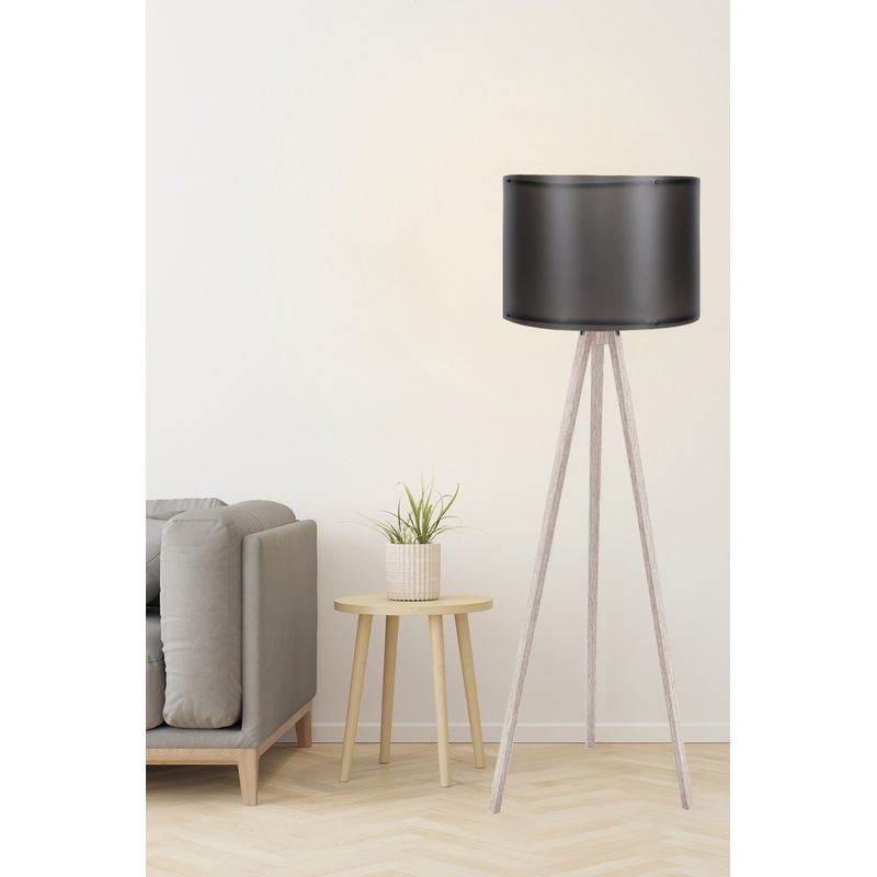 Casa si Gradina - Corpuri si surse de iluminat - Veioze si lampi - Lampadare - Lampadar, Opviq, mdf, negru crem, 145 cm - Infinity.ro