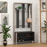 Casa si Gradina - Mobilier - Organizare si depozitare - Cuiere - Cuier, Hanah Home, pal melaminat, mocha deschis si antracit, 90x36x180 cm - Infinity.ro