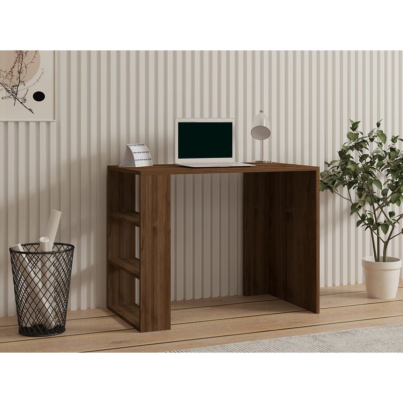 Casa si Gradina - Mobilier - Mese si birouri - Birouri - Birou de studiu, Hanah Home, pal melaminat, nuc, 90x50x70 cm - Infinity.ro