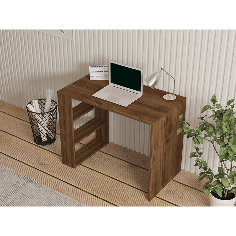 Casa si Gradina - Mobilier - Mese si birouri - Birouri - Birou de studiu, Hanah Home, pal melaminat, nuc, 90x50x70 cm - Infinity.ro