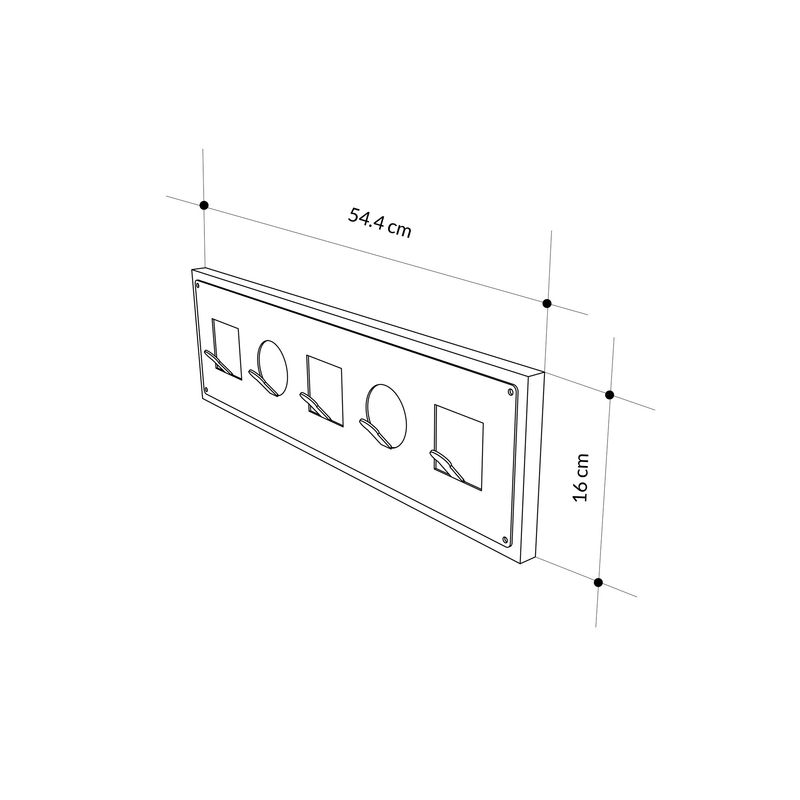 Casa si Gradina - Mobilier - Organizare si depozitare - Cuiere - Cuier, Hanah Home, pal melaminat, stejar, 54.2x16x2 cm - Infinity.ro