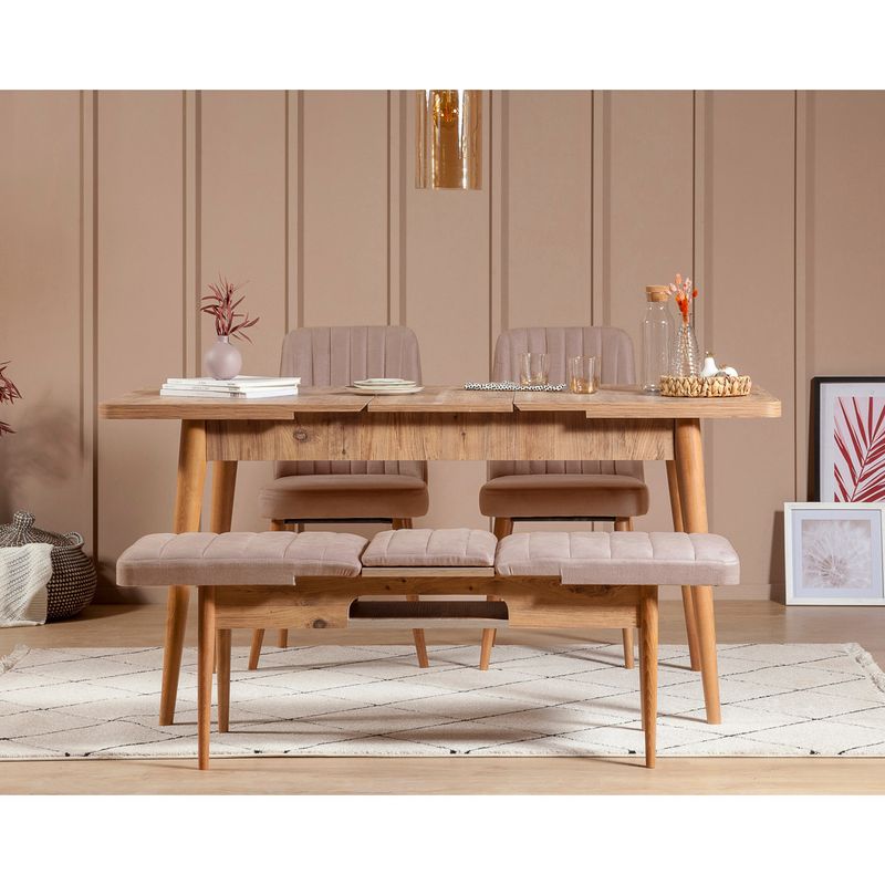 Casa si Gradina - Mobilier - Scaune si fotolii - Scaune - Scaun, Hanah Home, catifea, pin atlantic si piatra, 47x46x89 cm, 869VEL5179 - Infinity.ro
