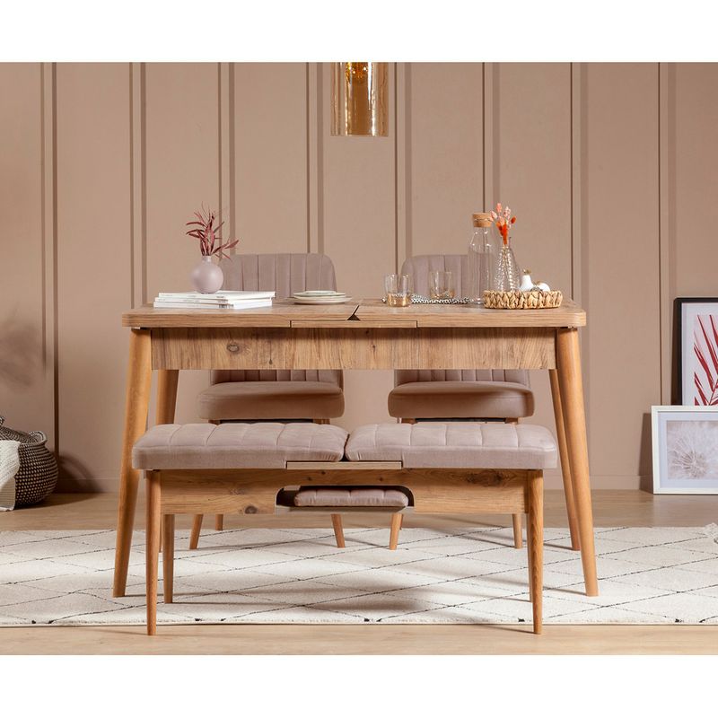 Casa si Gradina - Mobilier - Scaune si fotolii - Scaune - Scaun, Hanah Home, catifea, pin atlantic si piatra, 47x46x89 cm, 869VEL5179 - Infinity.ro