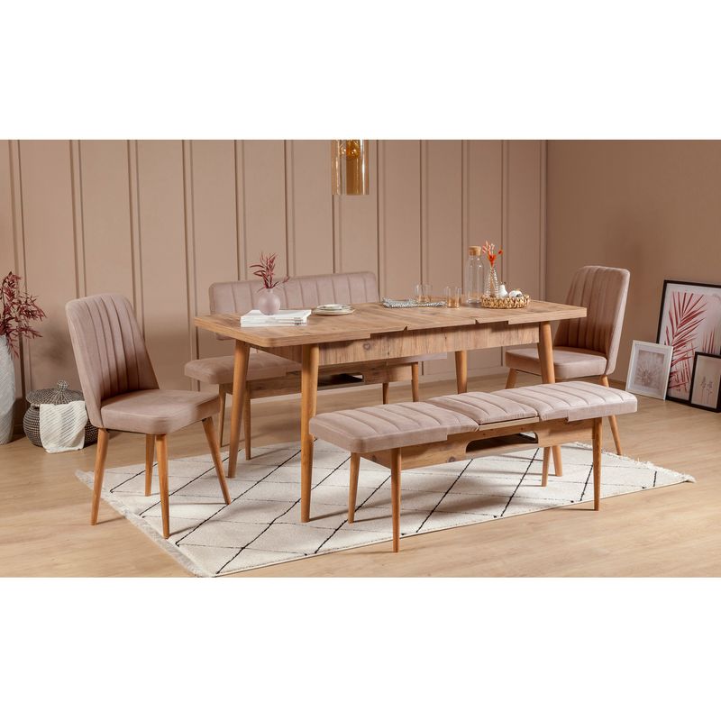 Casa si Gradina - Mobilier - Scaune si fotolii - Scaune - Scaun, Hanah Home, catifea, pin atlantic si piatra, 47x46x89 cm, 869VEL5179 - Infinity.ro
