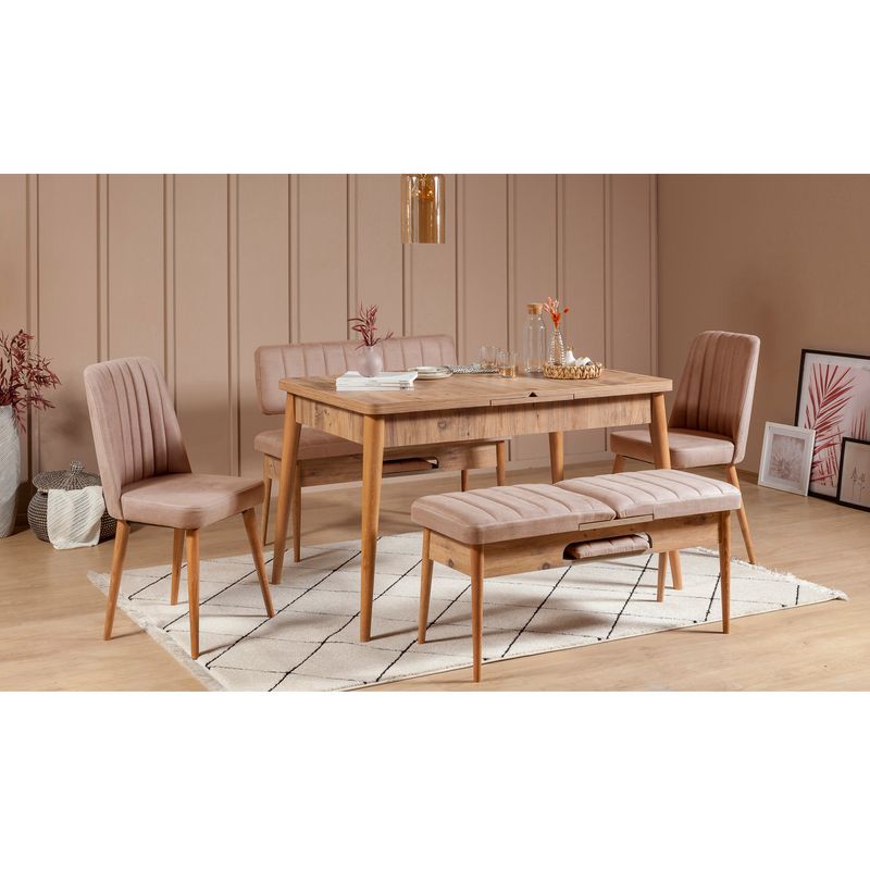 Casa si Gradina - Mobilier - Scaune si fotolii - Scaune - Scaun, Hanah Home, catifea, pin atlantic si piatra, 47x46x89 cm, 869VEL5179 - Infinity.ro