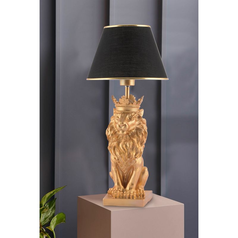 Casa si Gradina - Corpuri si surse de iluminat - Veioze si lampi - Veioze - Veioza, Opviq, poliester, negru auriu, 60 cm - Infinity.ro
