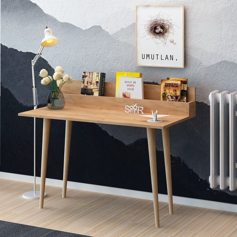 Casa si Gradina - Mobilier - Mese si birouri - Birouri - Birou de studiu, Hanah Home, pal melaminat, stejar, 100x94x60 cm - Infinity.ro