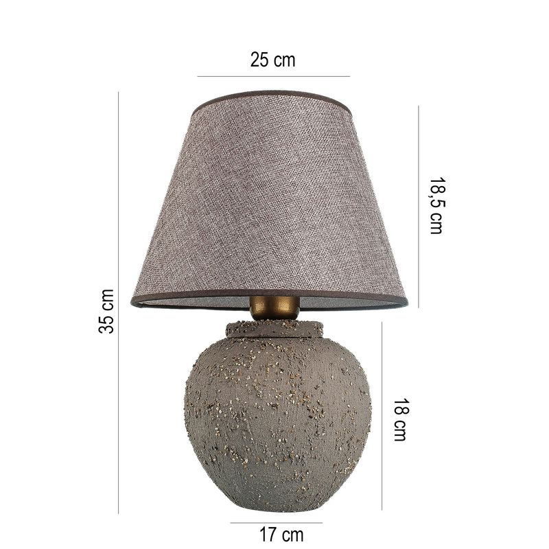Casa si Gradina - Corpuri si surse de iluminat - Veioze si lampi - Veioze - Veioza, Opviq, ceramica, gri, 35 cm - Infinity.ro