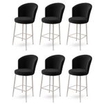 Casa si Gradina - Mobilier - Scaune si fotolii - Tabureti - Set taburete bar, Hanah Home, metal, negru crom, 46x40x107 cm, 6 piese - Infinity.ro