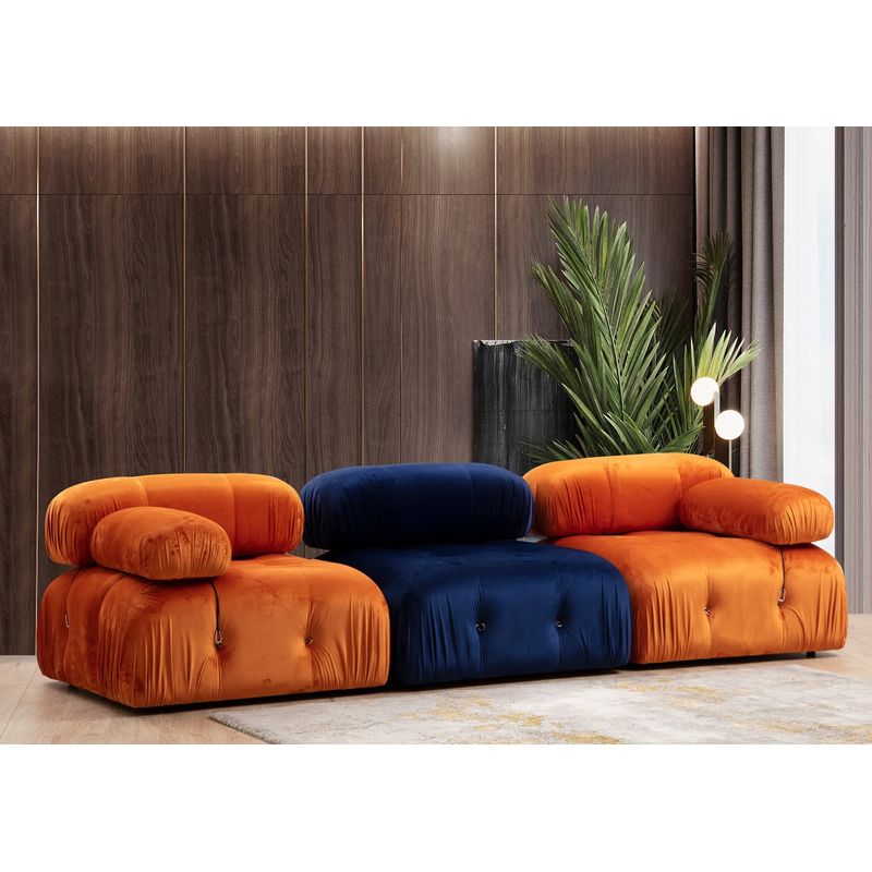 Casa si Gradina - Mobilier - Scaune si fotolii - Fotolii - Fotoliu, Hanah Home, lemn fag si pal, portocaliu, 95x95x75 cm - Infinity.ro