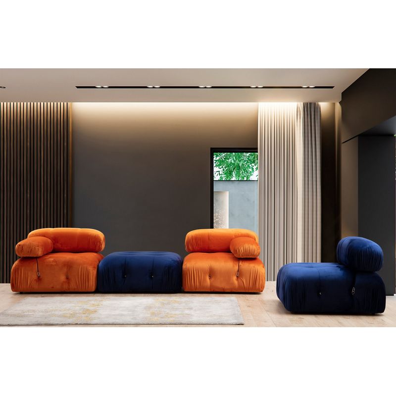 Casa si Gradina - Mobilier - Scaune si fotolii - Fotolii - Fotoliu, Hanah Home, lemn fag si pal, portocaliu, 95x95x75 cm - Infinity.ro