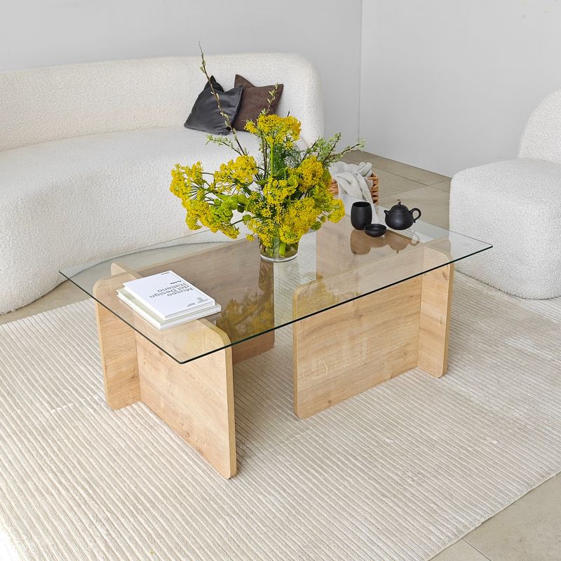 Casa si Gradina - Mobilier - Mese si birouri - Masute de cafea - Masuta de cafea, Hanah Home, pal melaminat, safir, 105x65x40 cm - Infinity.ro