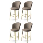 Casa si Gradina - Mobilier - Scaune si fotolii - Tabureti - Set taburete bar, Hanah Home, metal, cappuccino si auriu, 46x40x107 cm, 4 bucati - Infinity.ro