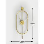 Casa si Gradina - Decoratiuni - Ceasuri - Ceas de perete decorativ, Wallxpert, metal, auriu, 28x80x7 cm - Infinity.ro