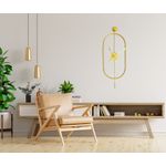 Casa si Gradina - Decoratiuni - Ceasuri - Ceas de perete decorativ, Wallxpert, metal, auriu, 28x80x7 cm - Infinity.ro