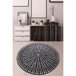 Casa si Gradina - Textile si covoare - Covoare - Covoare casa - Covor rotund, Conceptum Hypnose, negru alb, 100 cm, 100% poliester, antiderapant, lavabil la masina - Infinity.ro