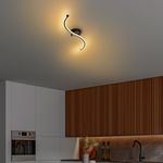 Casa si Gradina - Corpuri si surse de iluminat - Lustre si pendule - Lustra, Opviq, metal, negru, 67x5x10 cm, led integrat 16w 3000k - Infinity.ro