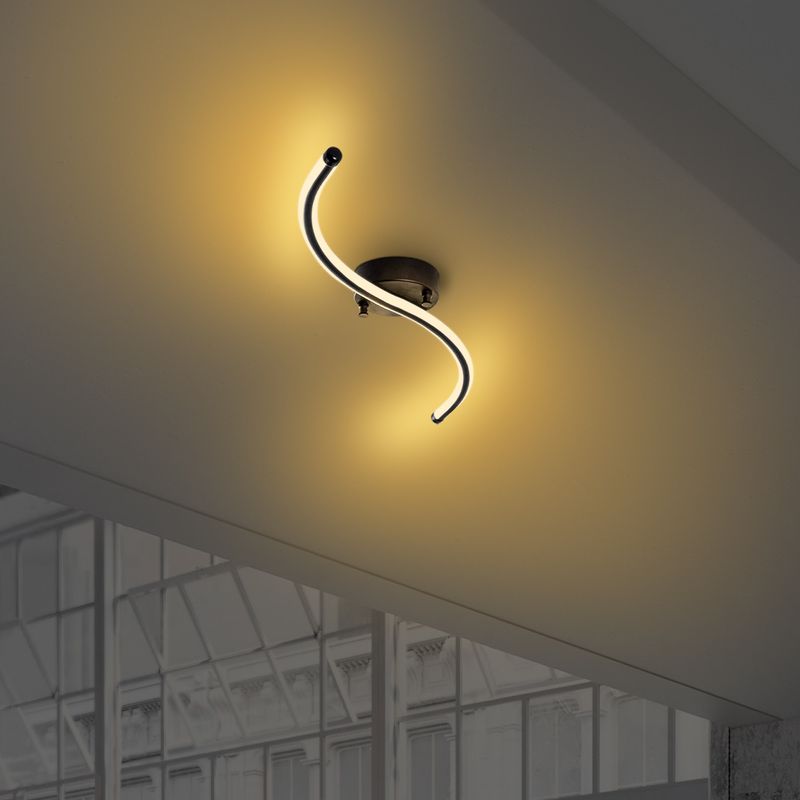 Casa si Gradina - Corpuri si surse de iluminat - Lustre si pendule - Lustra, Opviq, metal, negru, 67x5x10 cm, led integrat 16w 3000k - Infinity.ro