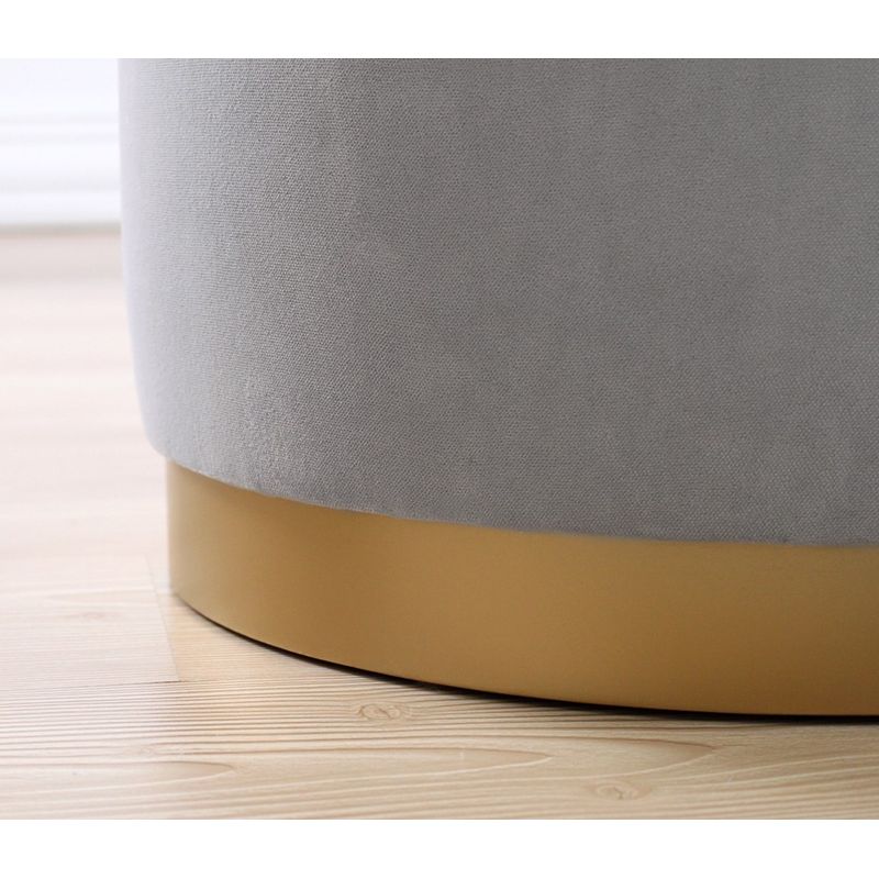 Casa si Gradina - Mobilier - Scaune si fotolii - Tabureti - Taburet, Hanah Home, catifea, gri deschis, 49x49x68 cm - Infinity.ro