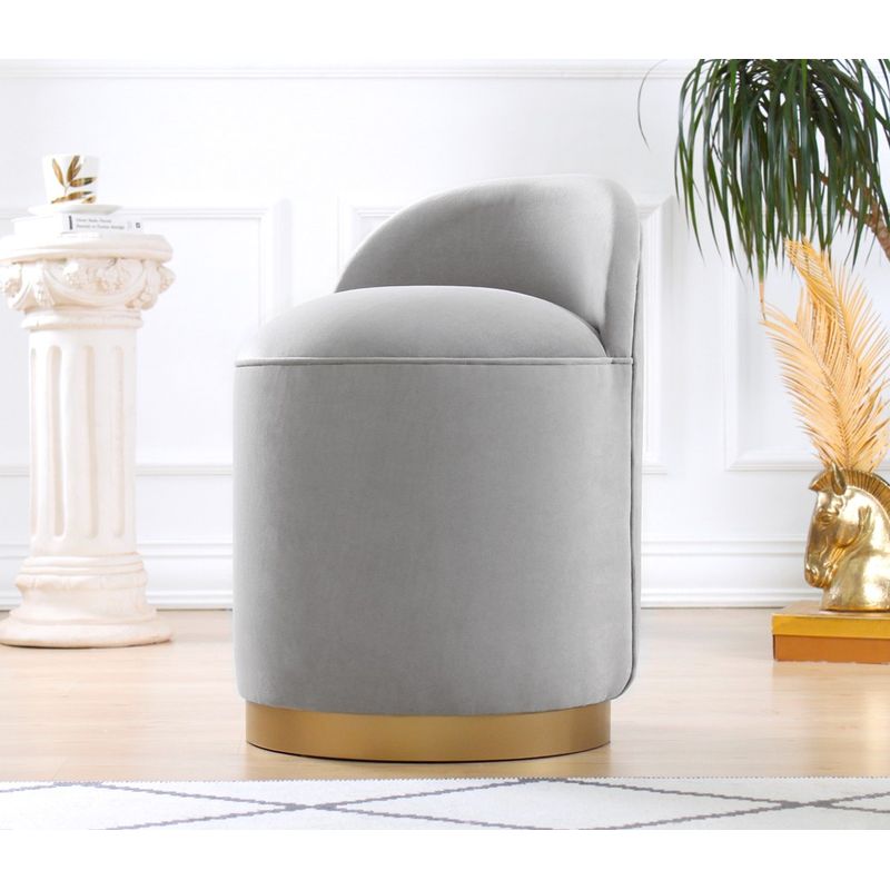 Casa si Gradina - Mobilier - Scaune si fotolii - Tabureti - Taburet, Hanah Home, catifea, gri deschis, 49x49x68 cm - Infinity.ro